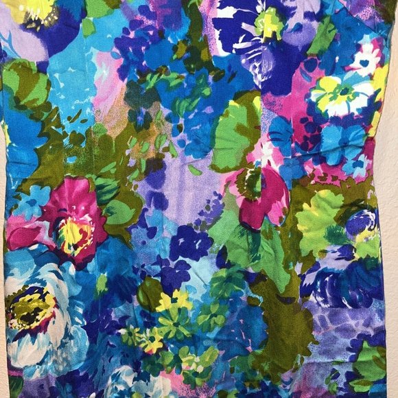 VTG 70’s Floral Hawaiian Ruffle Dress Sun Fashions Of Hawaii Honolulu Size 14 - Picture 3 of 10